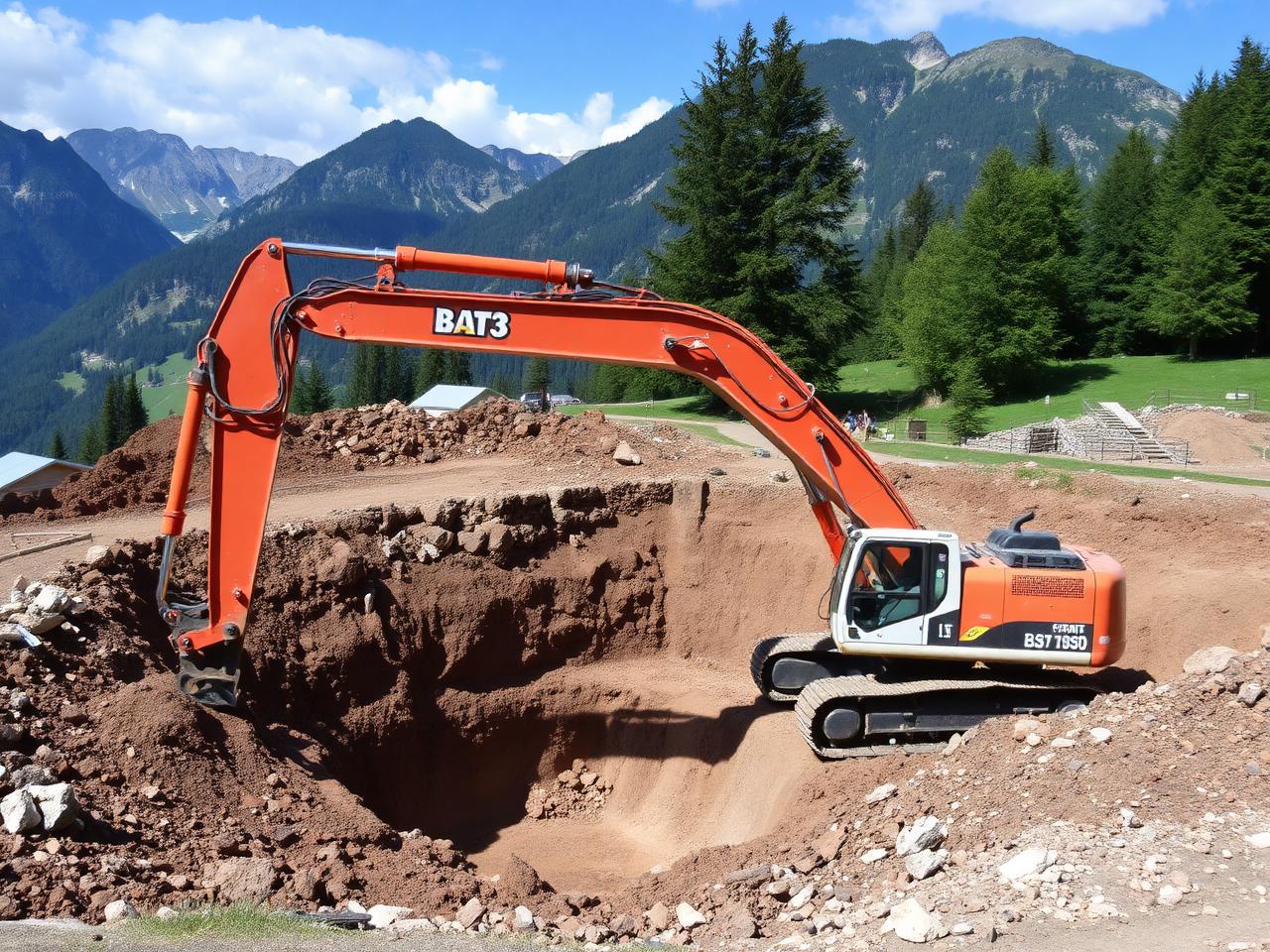 Tiefbauarbeiten mit Bagger
